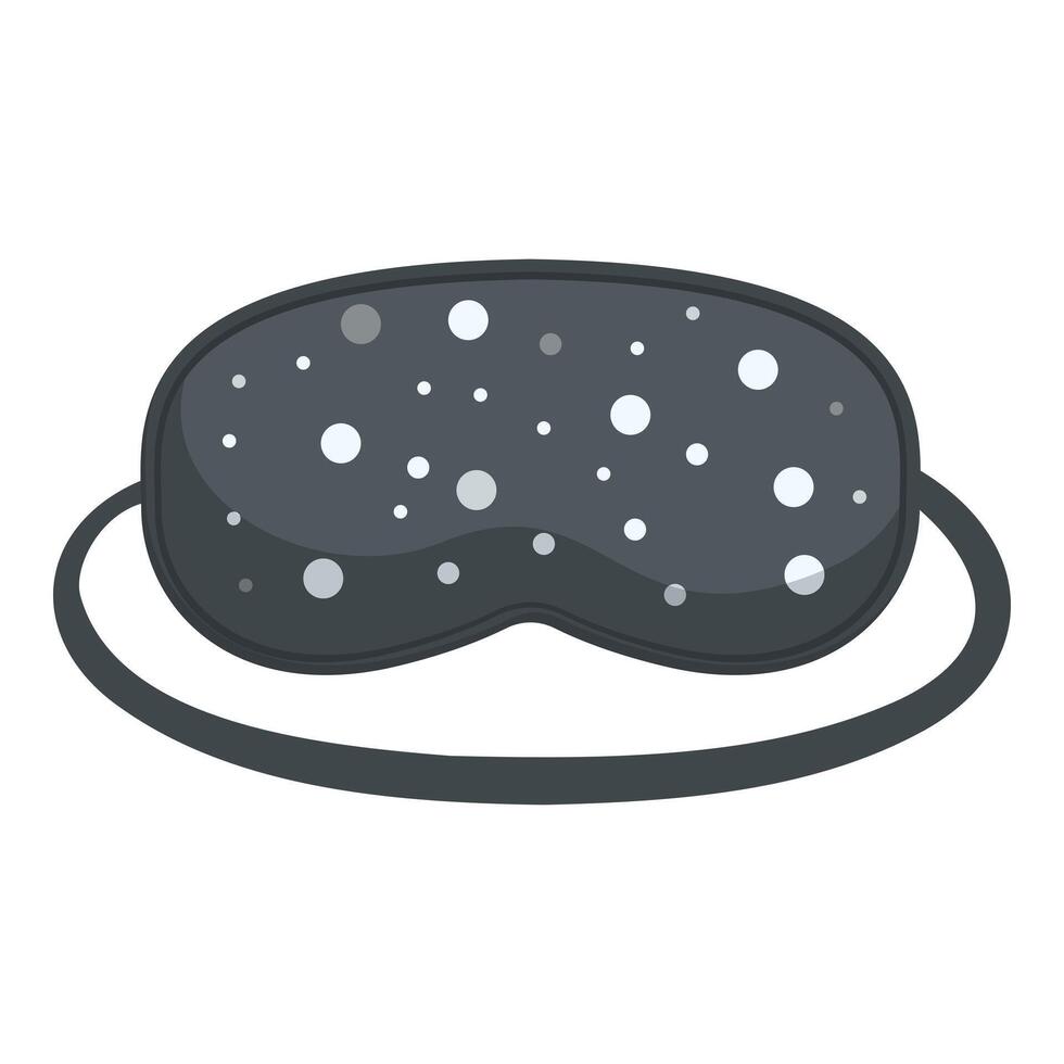 Comfortable black sleeping eye mask with white dots for sleeping well vector