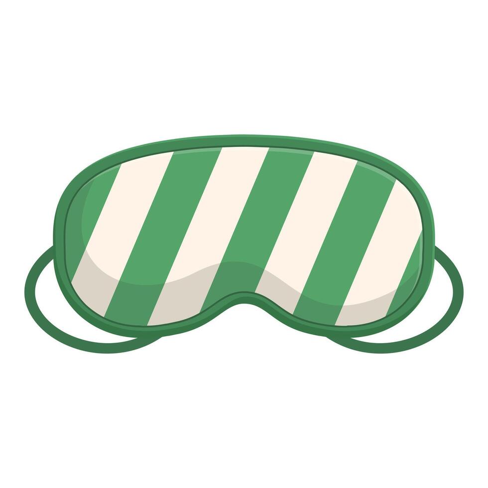 Green and white striped sleeping mask for blocking out light vector