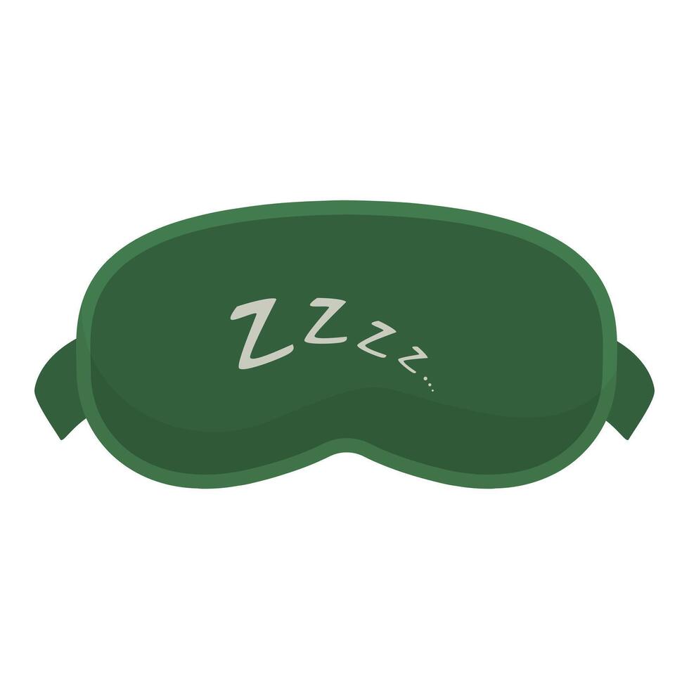 Green sleeping mask for having a restful sleep during the night vector