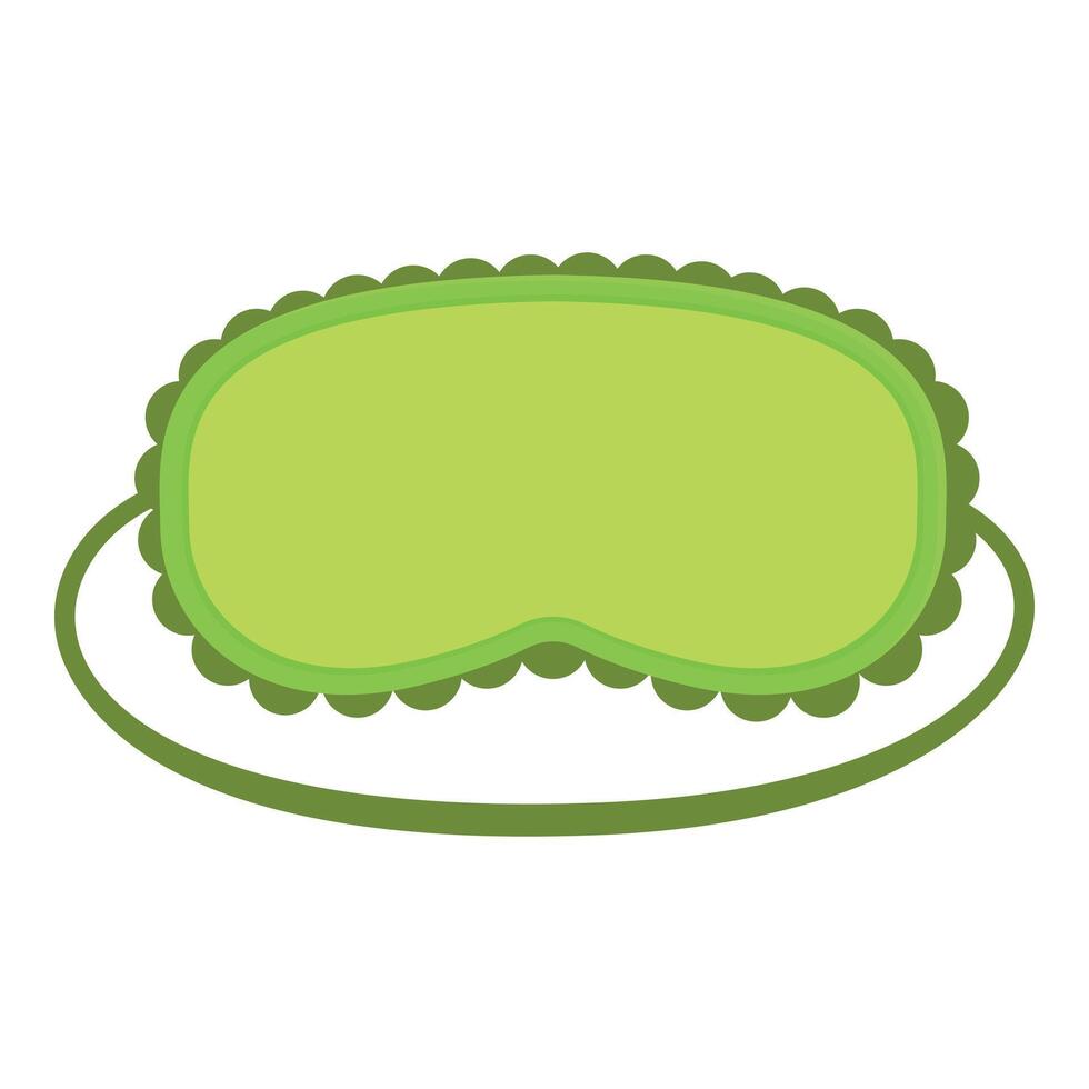 Green sleep mask resting on a bedside table is ready for a good night sleep vector