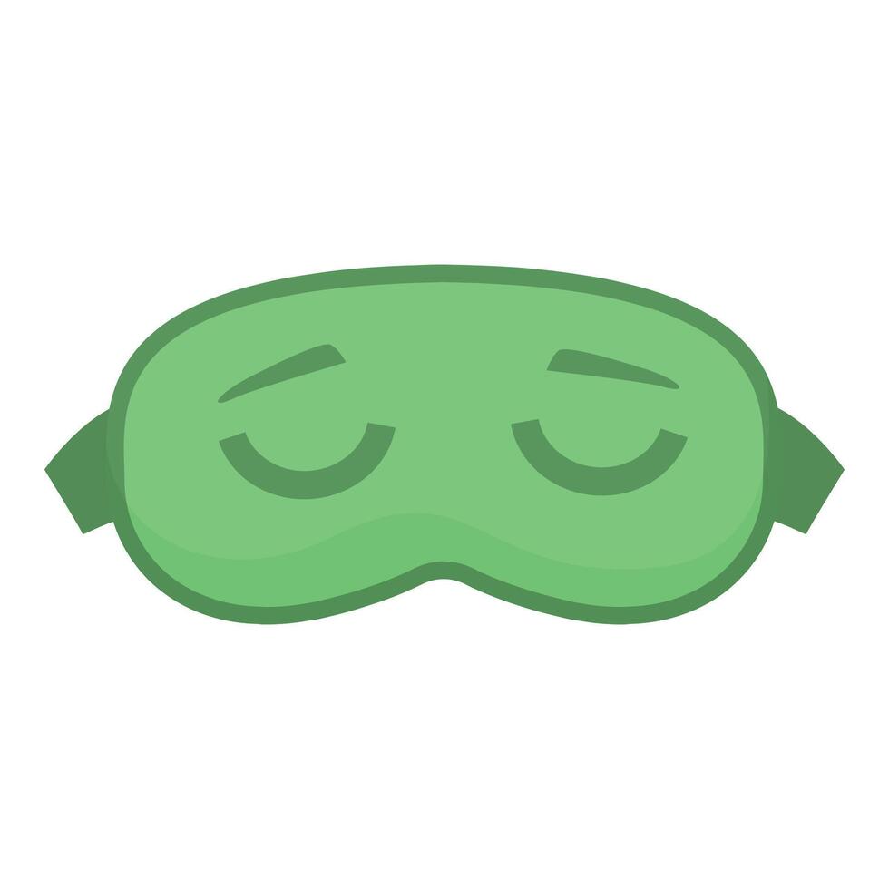 Green sleeping mask with closed eyes promoting restful sleep and relaxation vector