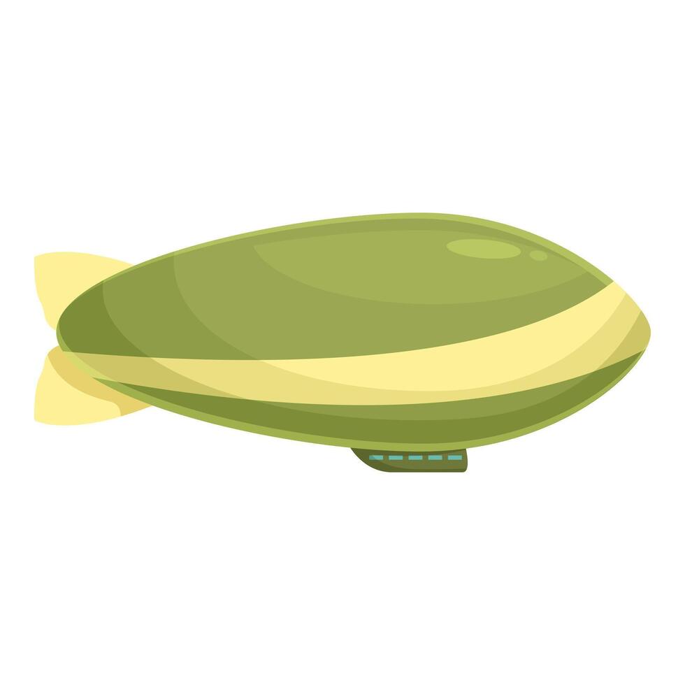 Green and yellow blimp flying in the sky vector