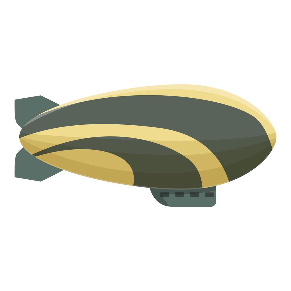 Big yellow and green zeppelin flying in the sky vector