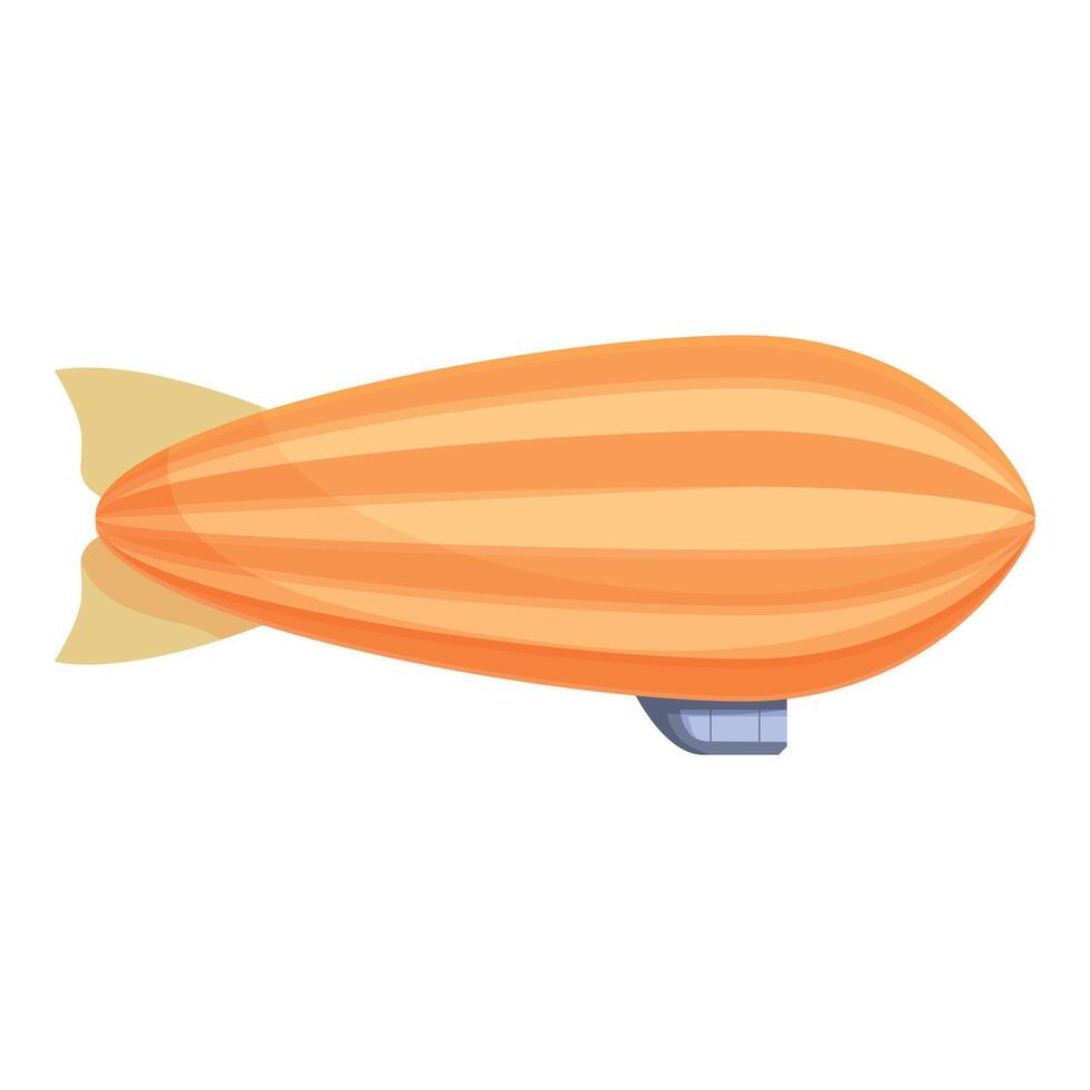 Orange and yellow zeppelin flying in the sky, side view vector