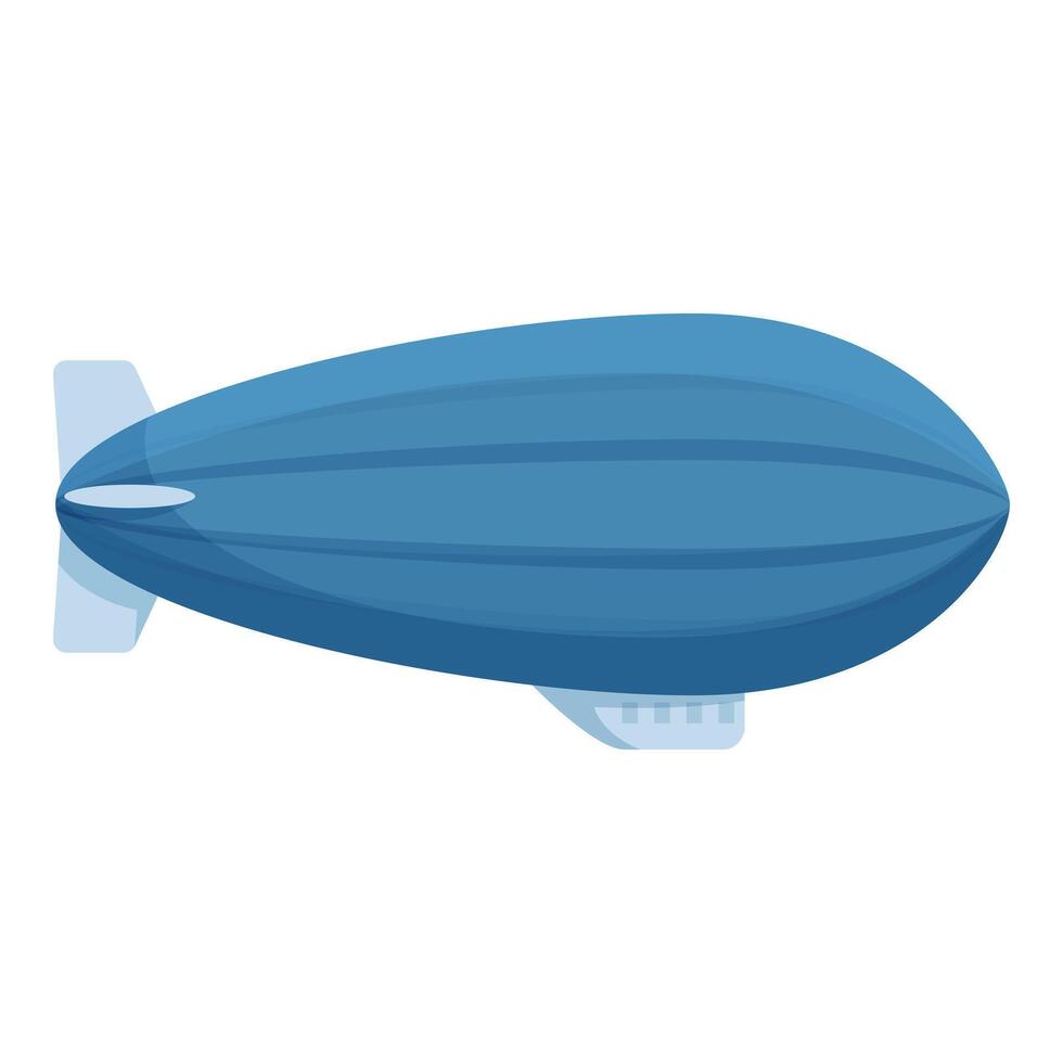 Blue blimp is flying in a clear sky vector