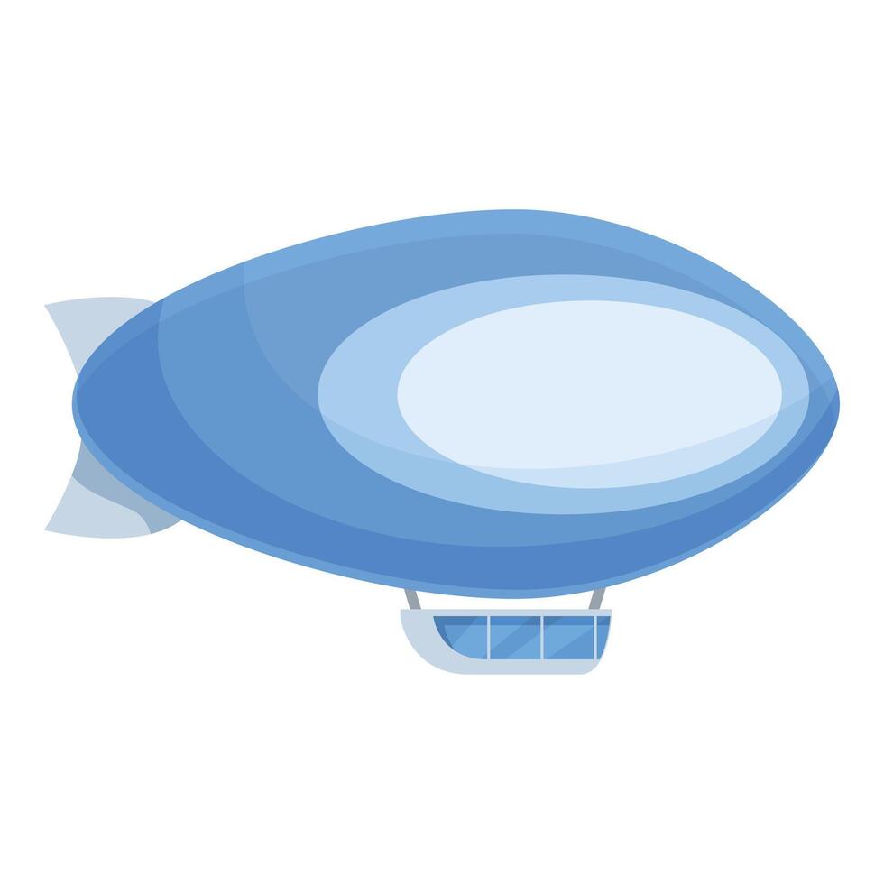 Blue airship floating in the sky with passenger cabin vector