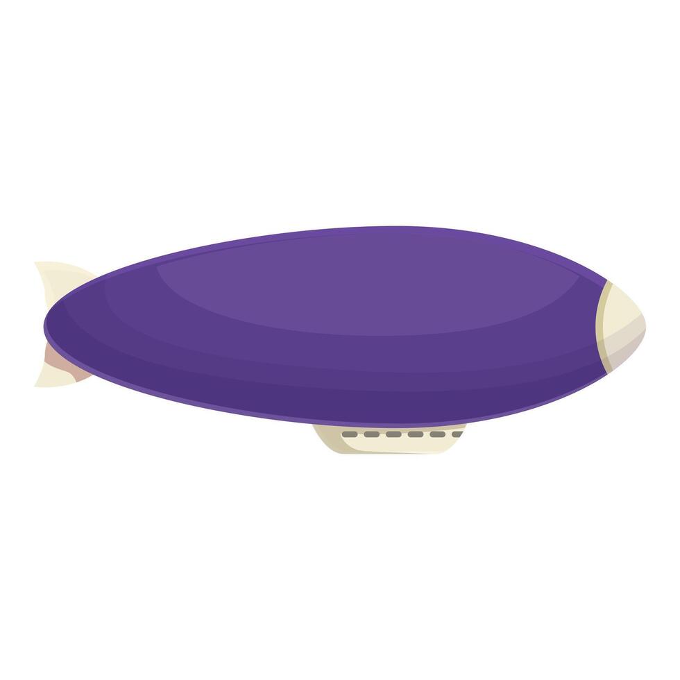 Purple blimp is floating through a clear sky vector