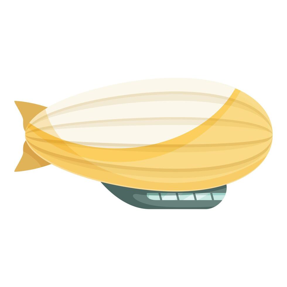 Yellow and white zeppelin dirigible flying in the air vector