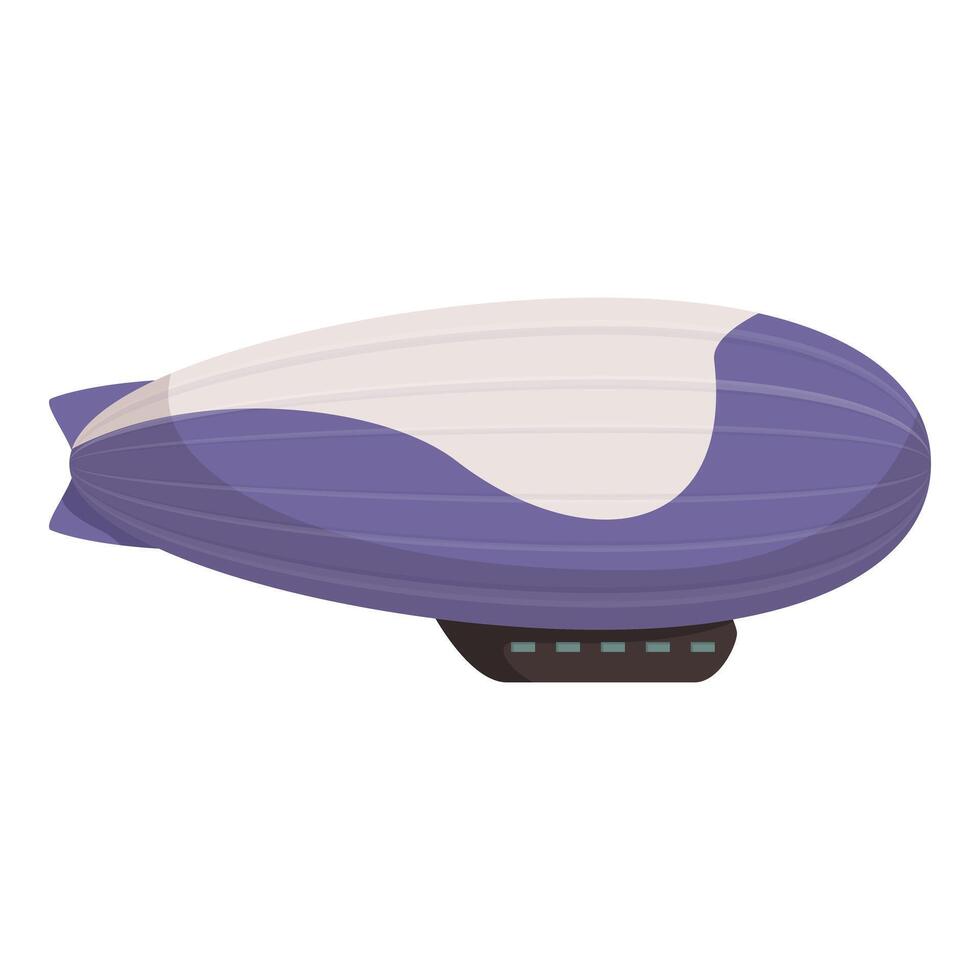 Large purple and white zeppelin dirigible flying in sky vector