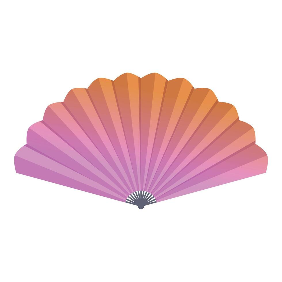 Traditional japanese fan displaying a gradient of pink and orange vector