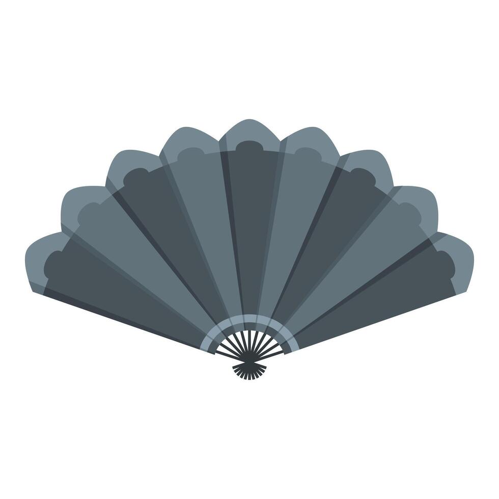 Elegant gray hand fan spreading out its delicate ribs vector