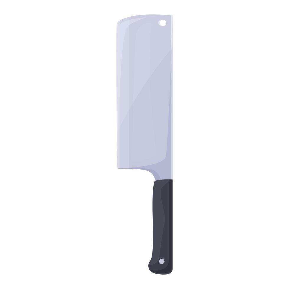 Large sharp meat cleaver knife with black handle pointing upwards vector