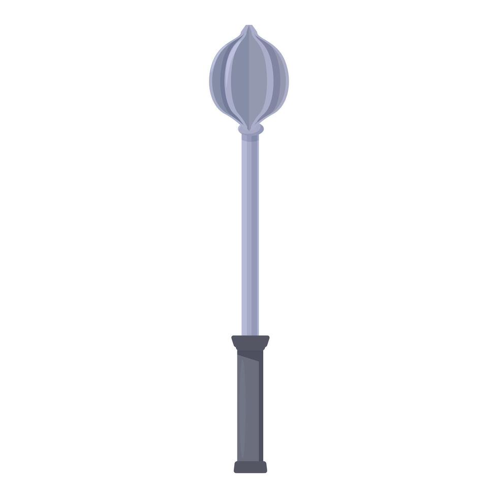 Medieval metal mace weapon standing on white background vector