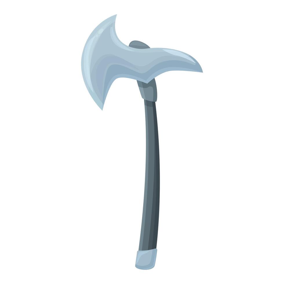 Large axe with a wooden handle standing upright vector