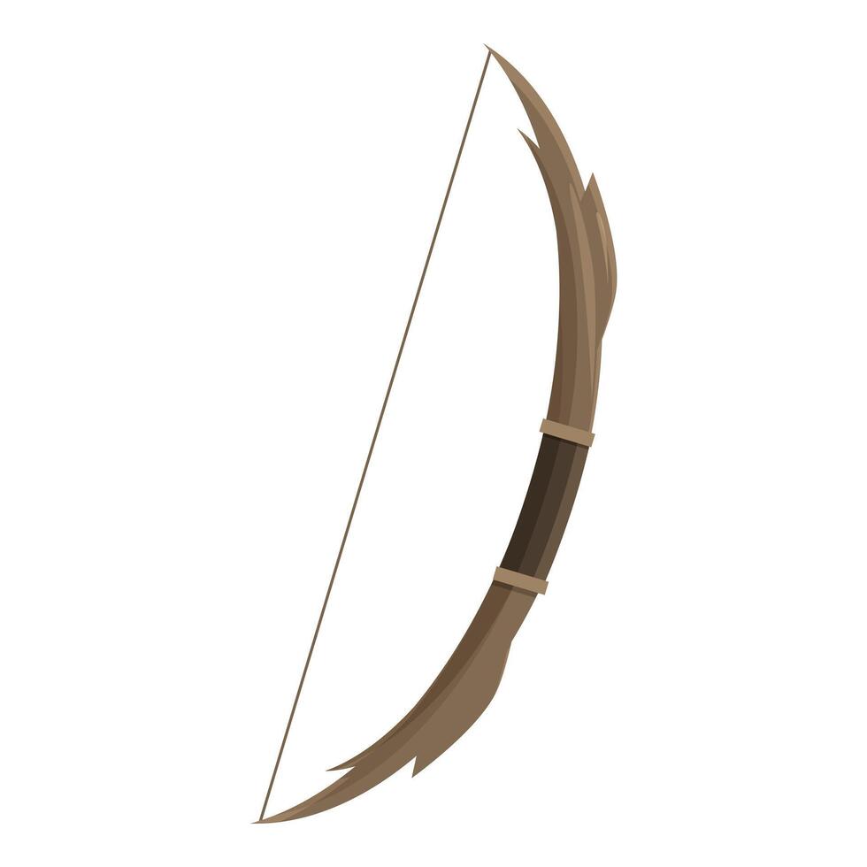 Wooden bow and arrow aiming upwards isolated on white background vector