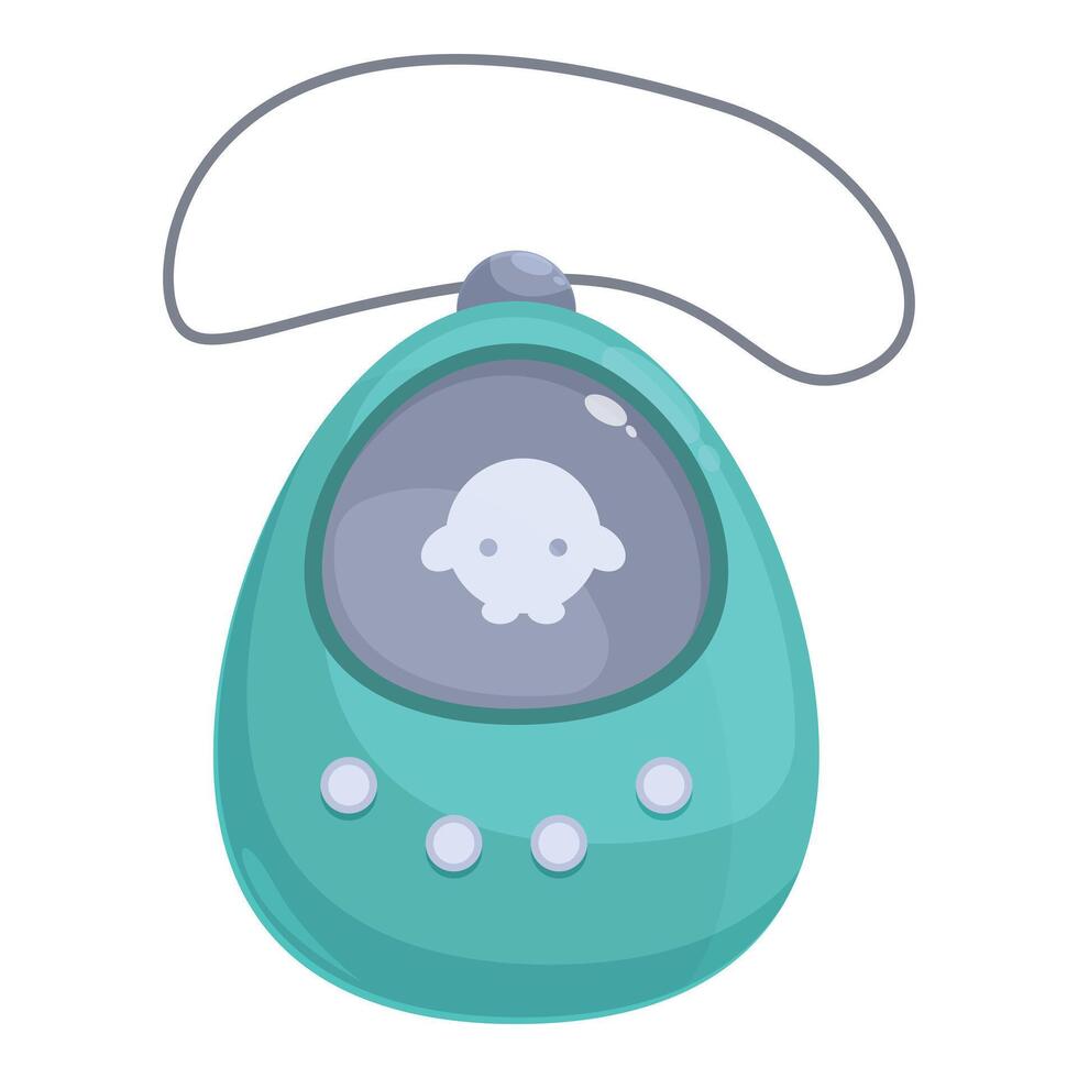 Electronic virtual pet toy hanging from a lanyard vector