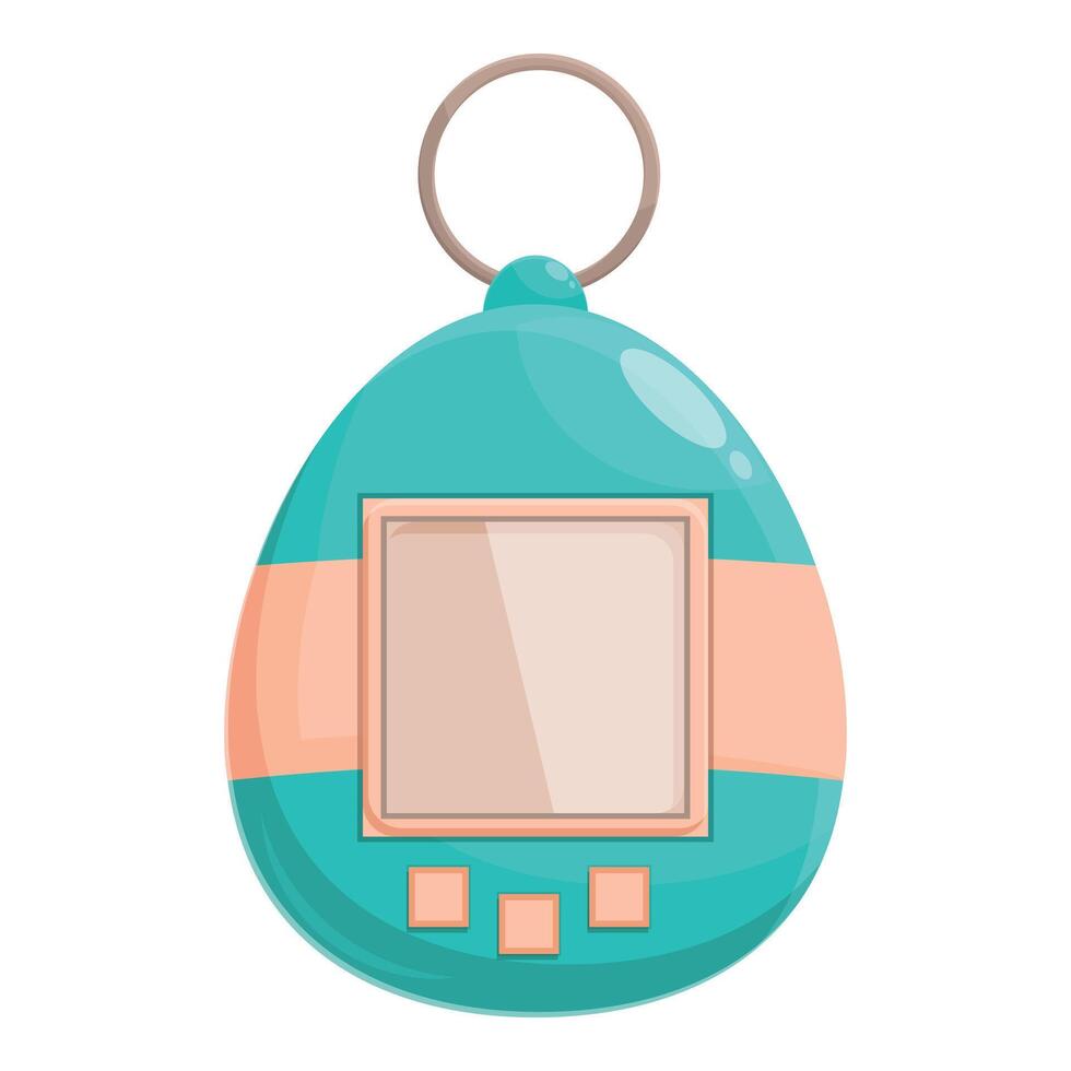 Portable virtual pet keychain toy with buttons and screen for entertainment vector