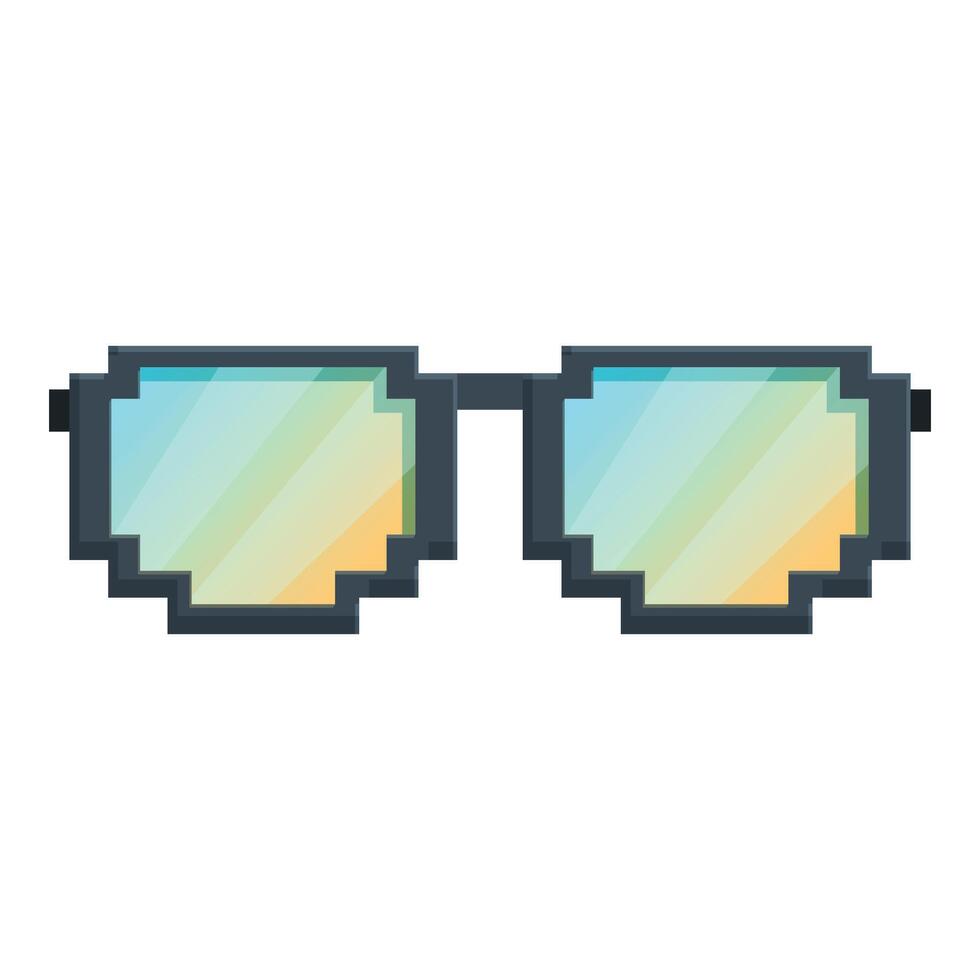 Pixel art sunglasses representing 8 bit style fashion accessory vector
