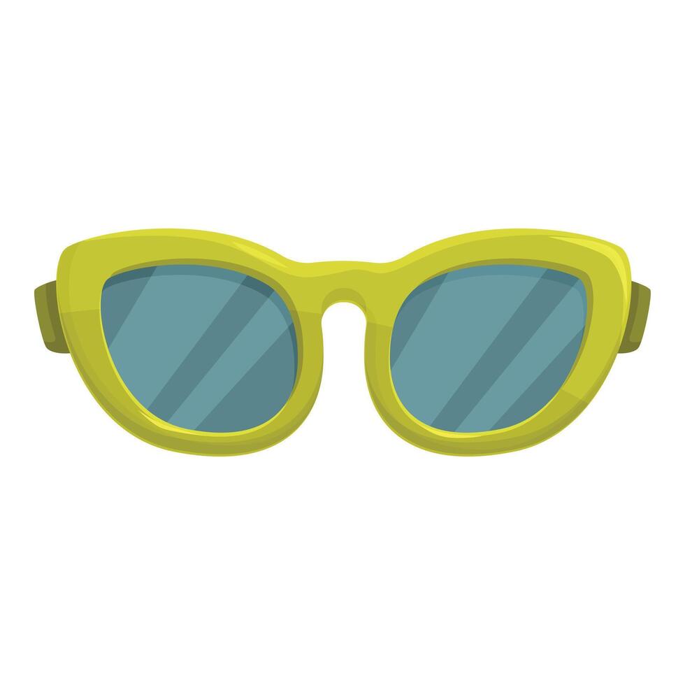 Yellow fashion sunglasses protecting from sun with uv filter on white background vector