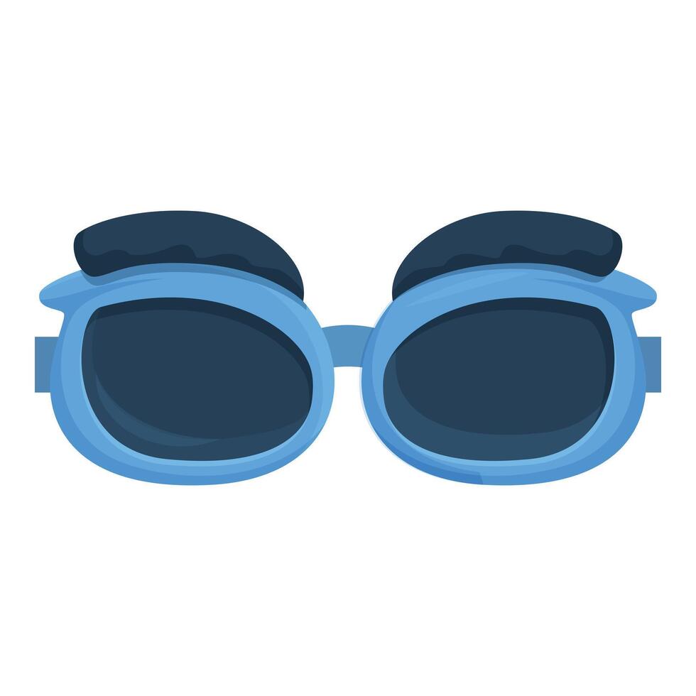 Blue cartoon sunglasses sporting bushy eyebrows for a humorous touch vector