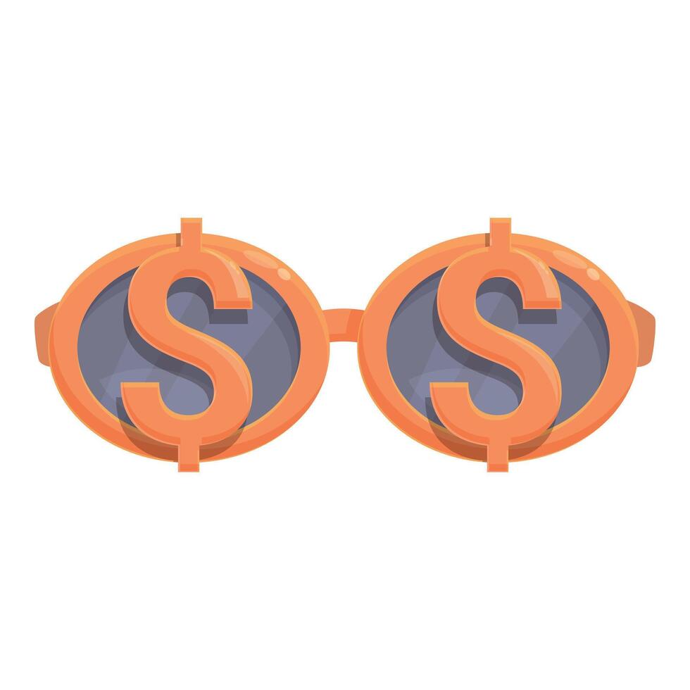 Orange glasses with dollar sign for seeing money making opportunities vector