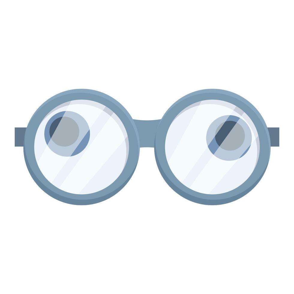 Funny blue geek eyeglasses looking at you with big black pupils vector