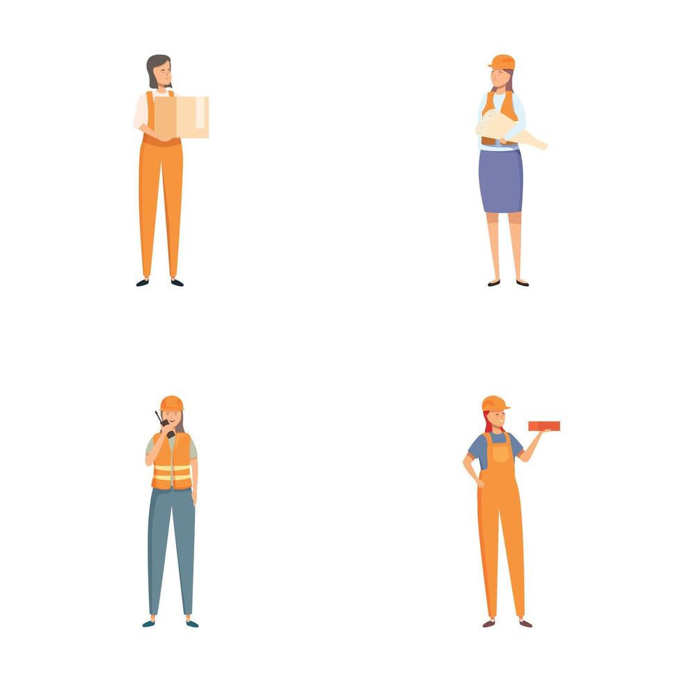 Set of diverse workers in different occupations vector