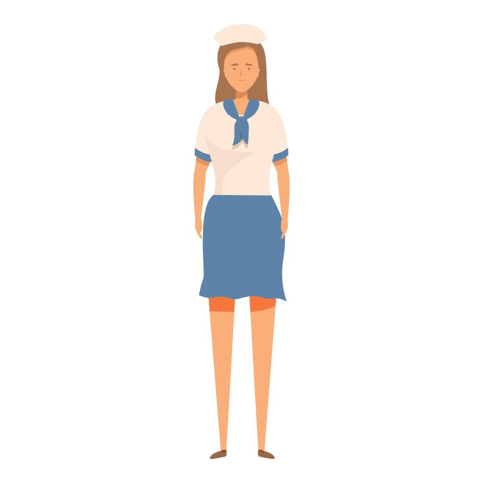 Illustration of a female sailor in uniform standing in a confident pose vector