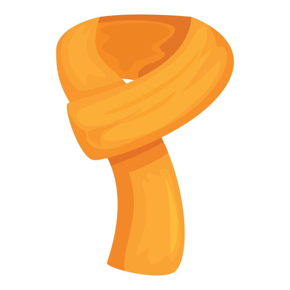 Yellow winter scarf folded over keeping your neck warm vector