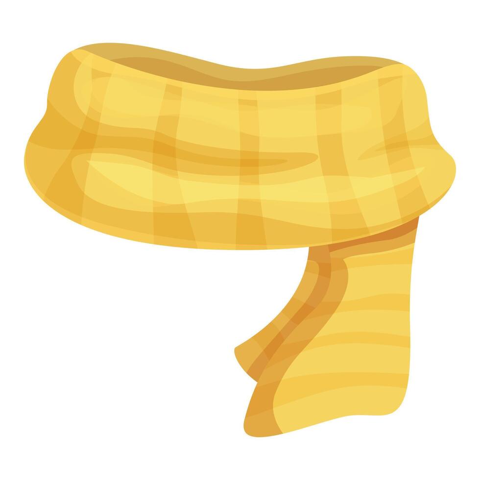 Yellow winter scarf with stripes providing warmth and comfort vector
