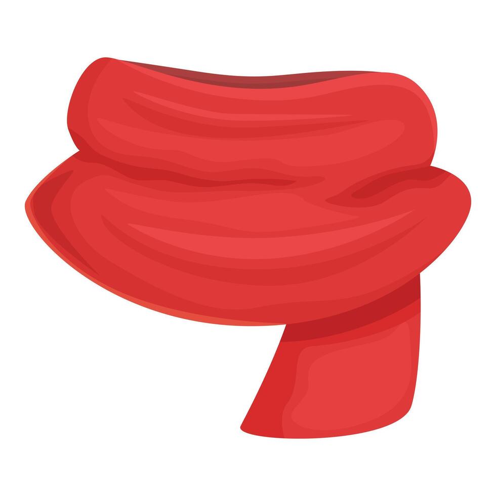 Red winter scarf folded over keeping someone warm and cozy vector