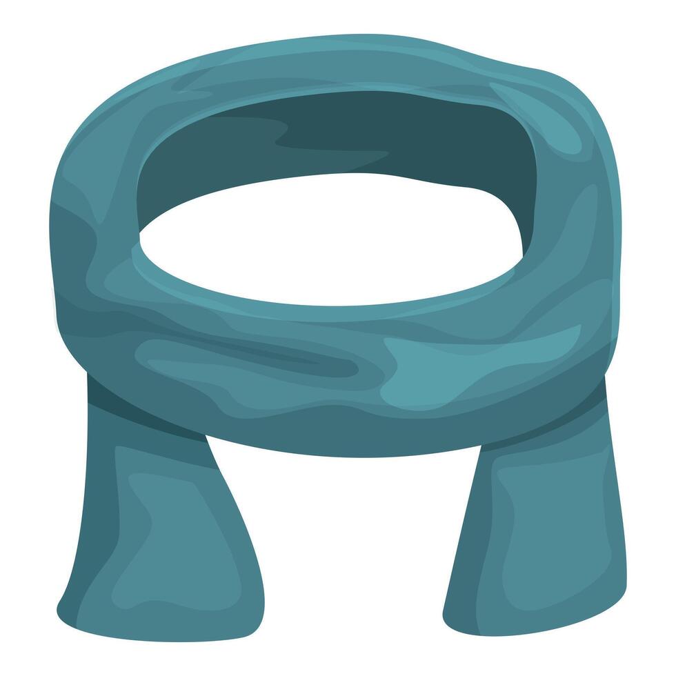 Teal winter scarf folded laying flat isolated on a white background vector