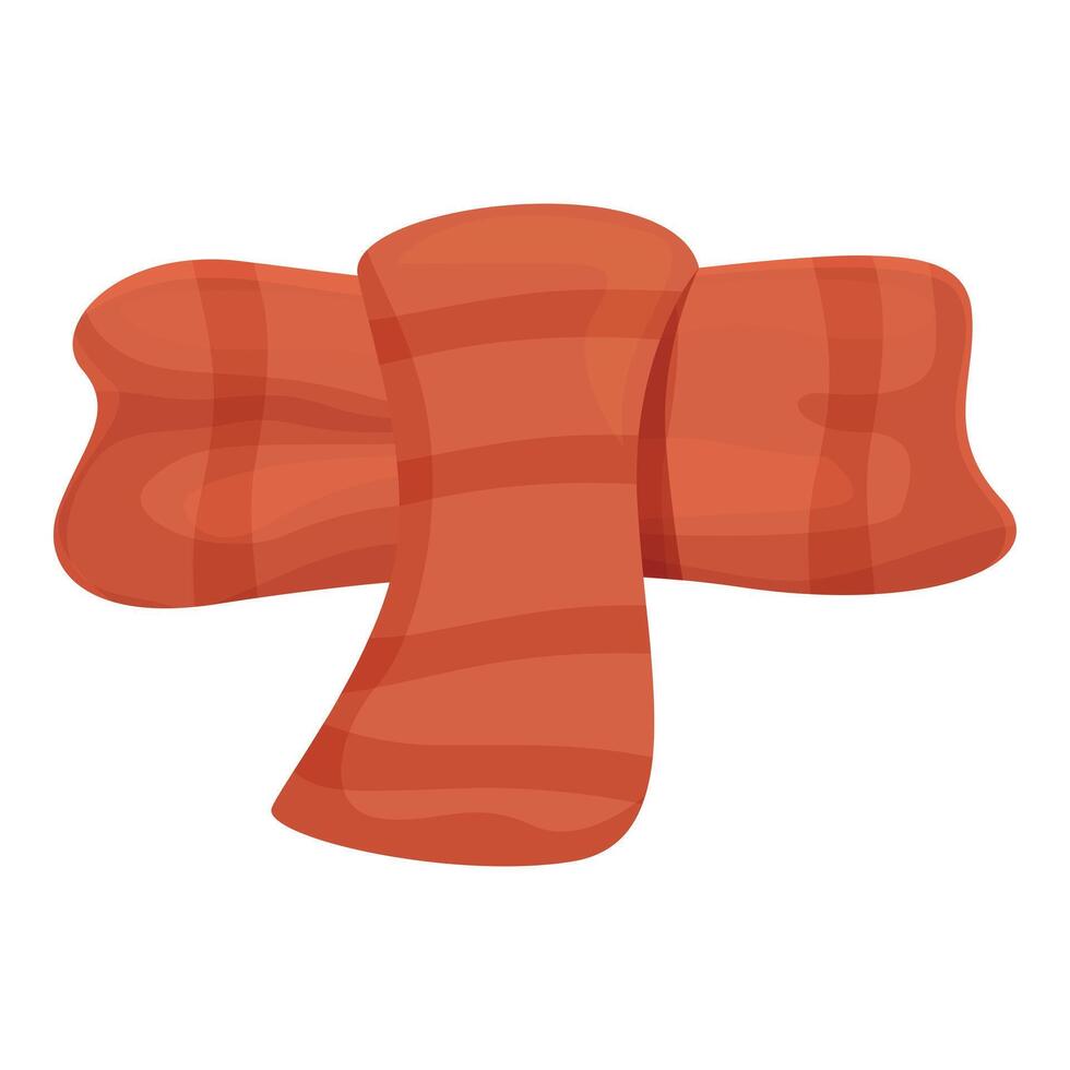 Red winter scarf tied around neck keeping someone warm while walking in snow vector
