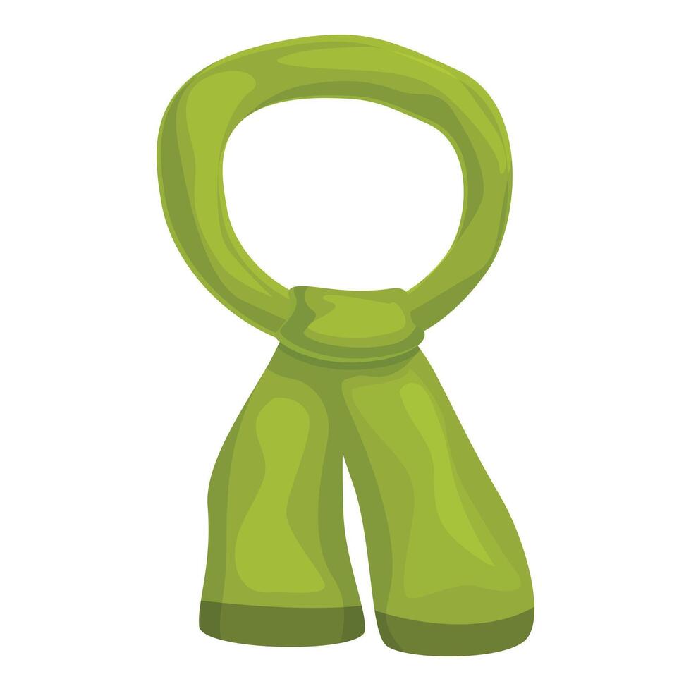 Green winter scarf tied around the neck keeping someone warm vector