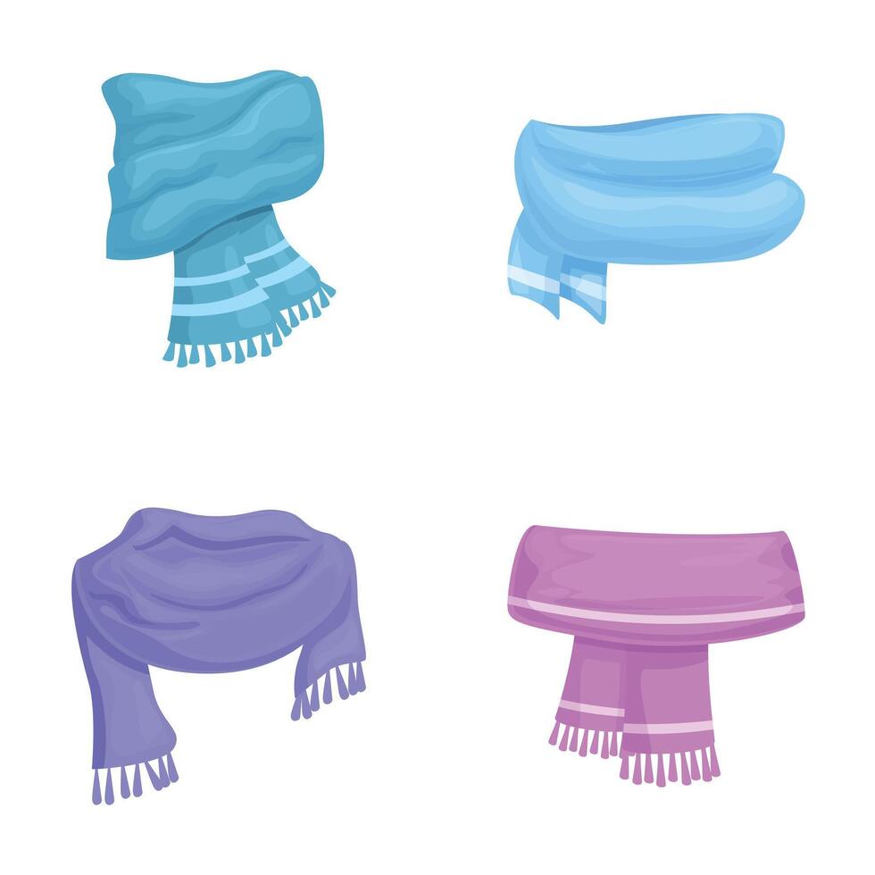 Set of colorful scarves illustration vector