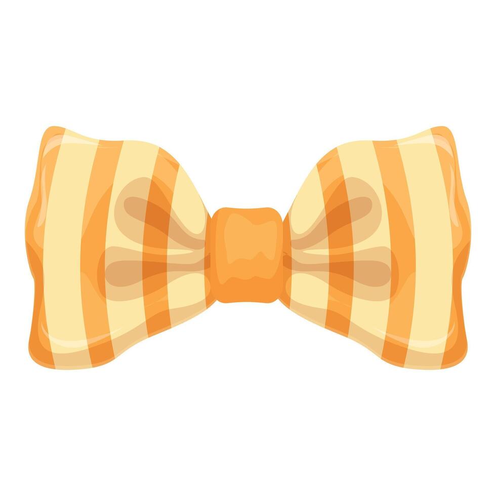 Yellow and beige striped bow tie for adding a touch of elegance to a suit vector