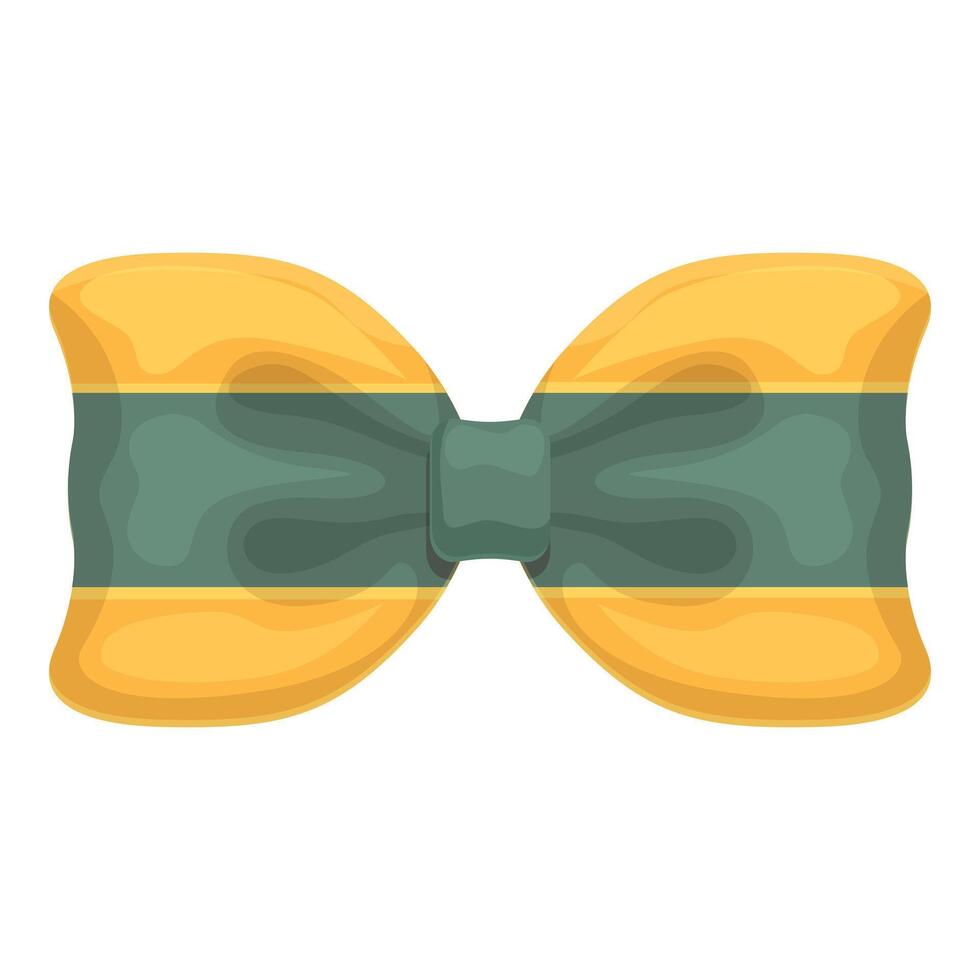Yellow and green striped bow tie adding a touch of elegance and sophistication to your outfit vector