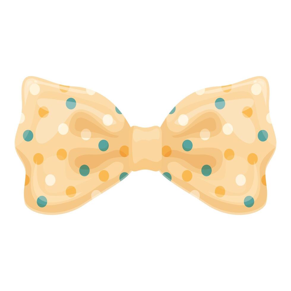 Yellow bow tie with colorful polka dots for elegant gentleman style vector