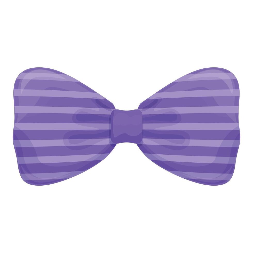Purple striped bow tie knotted and waiting for a formal event vector