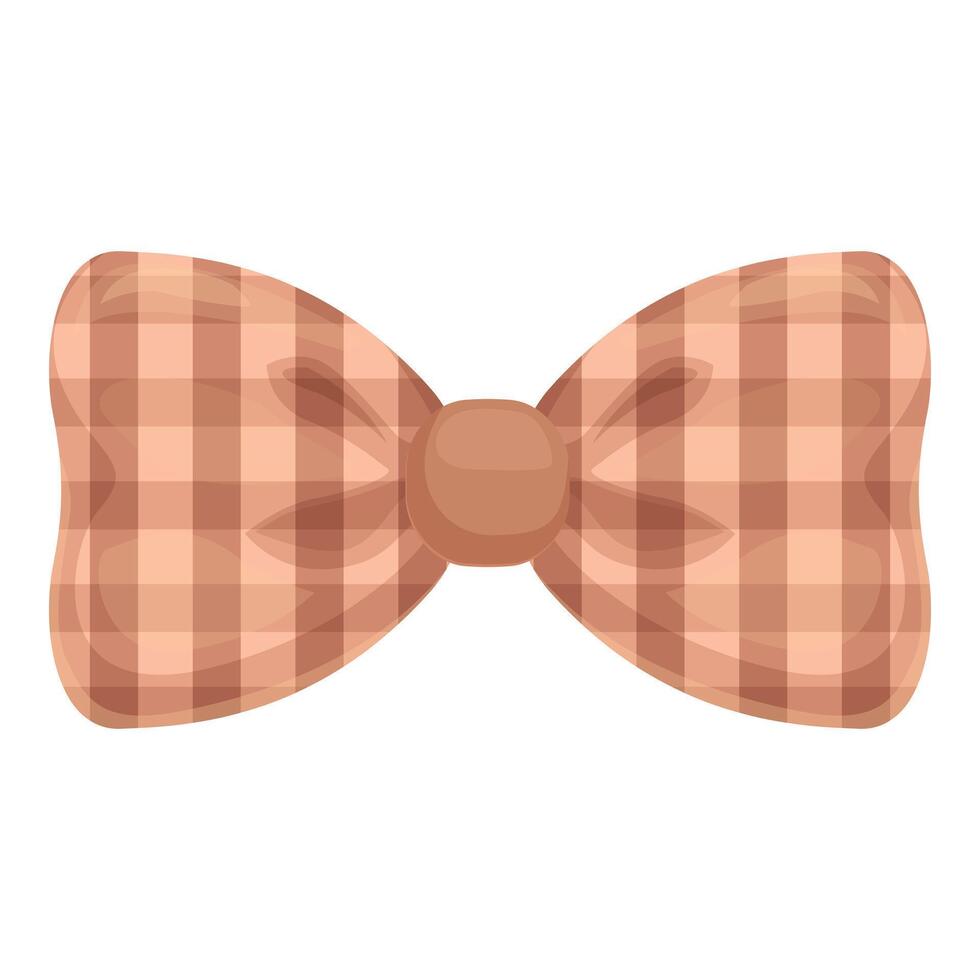 Elegant brown checkered bow tie with a touch of sophistication vector