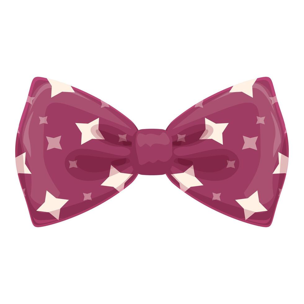Purple bow tie with stars pattern for magician or illusionist fashion accessory vector