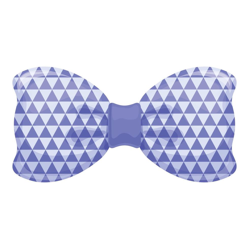 Blue bow tie featuring a triangle pattern for a stylish touch vector