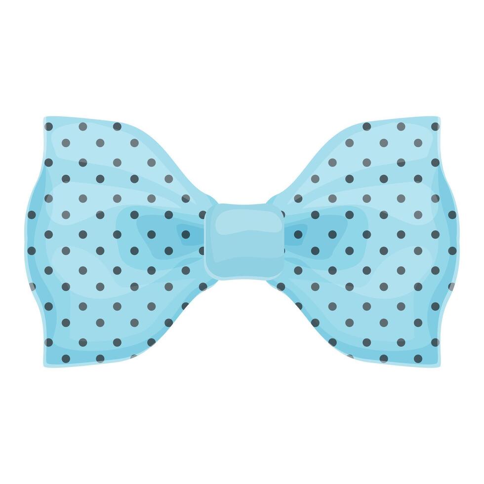 Blue bow tie with black polka dots for stylish gentleman vector
