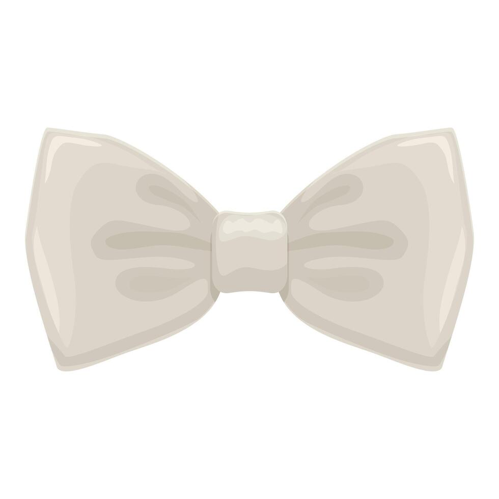 Light grey bow tie worn during a wedding ceremony vector