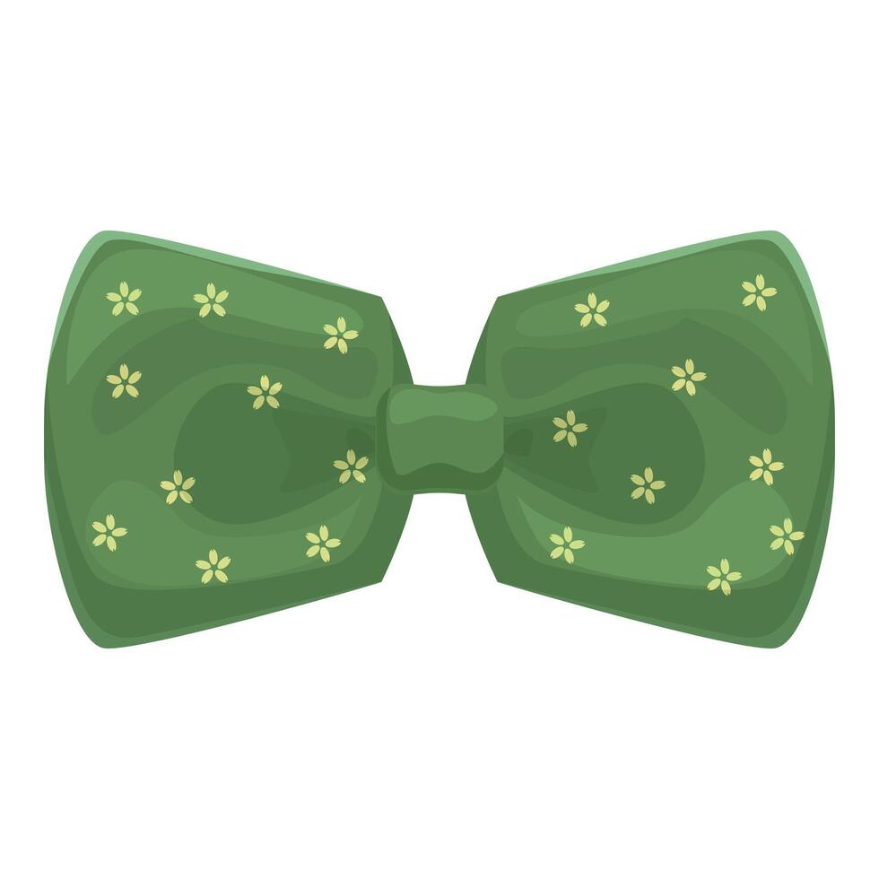 Green bow tie with small flower pattern for stylish look on special occasions vector