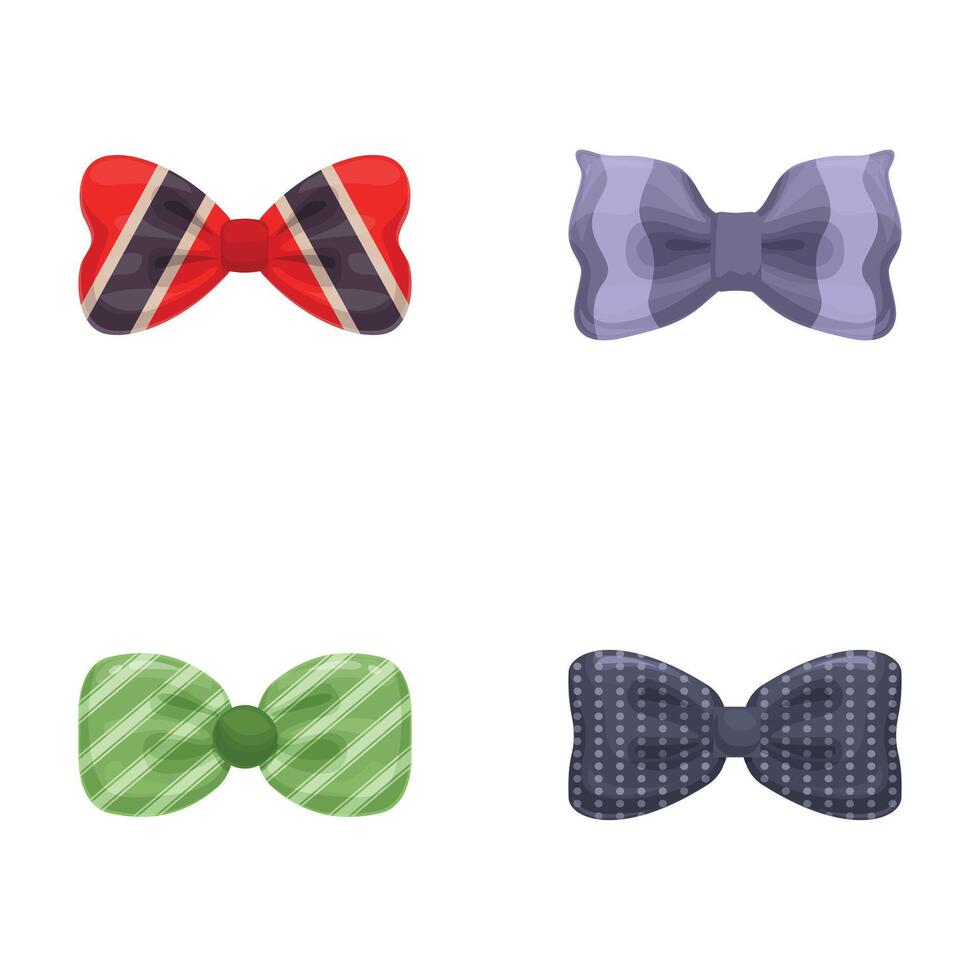 Set of four stylish bow ties vector