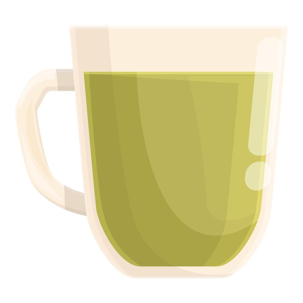 Glass cup filled with green tea offering a moment of tranquility and refreshment vector