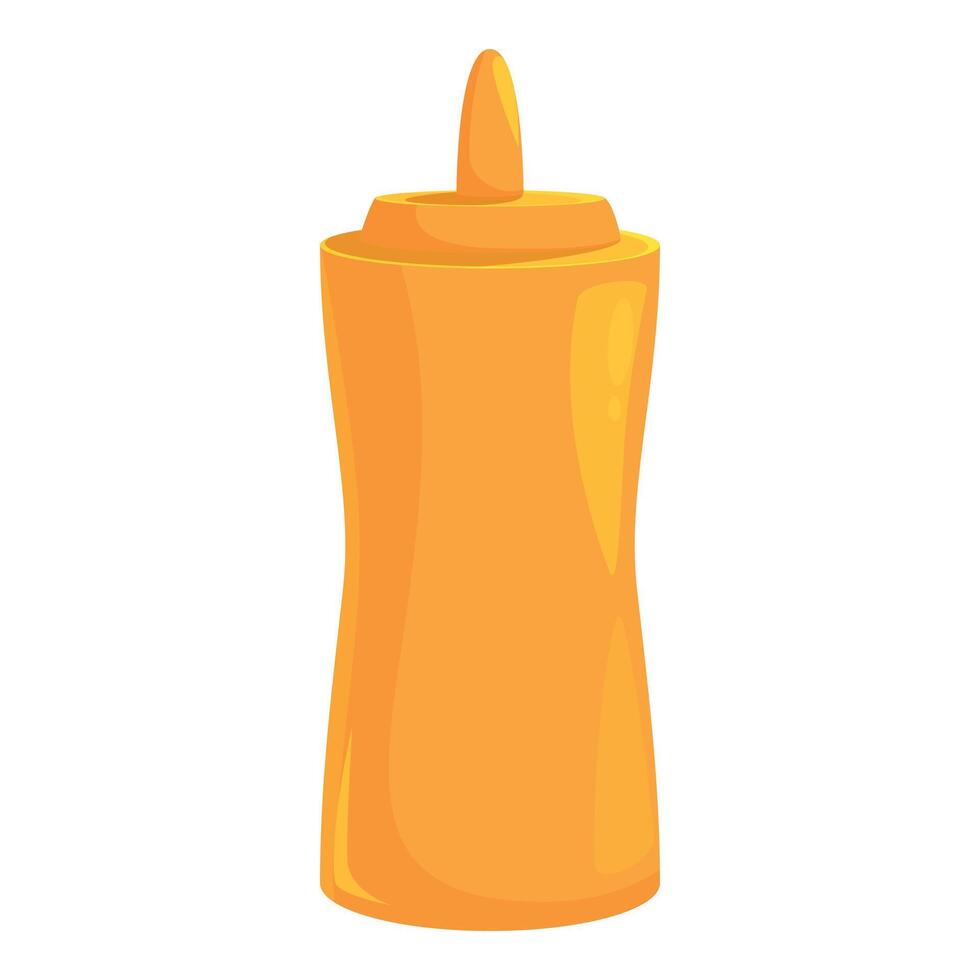 Yellow plastic bottle dispenser for mustard or honey dispensing sauce vector