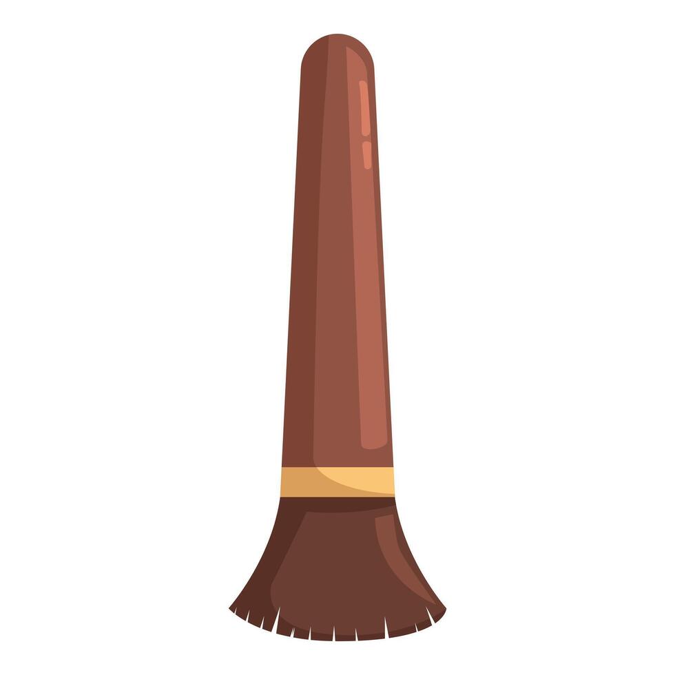 Big makeup brush with long wooden handle for applying cosmetic products vector