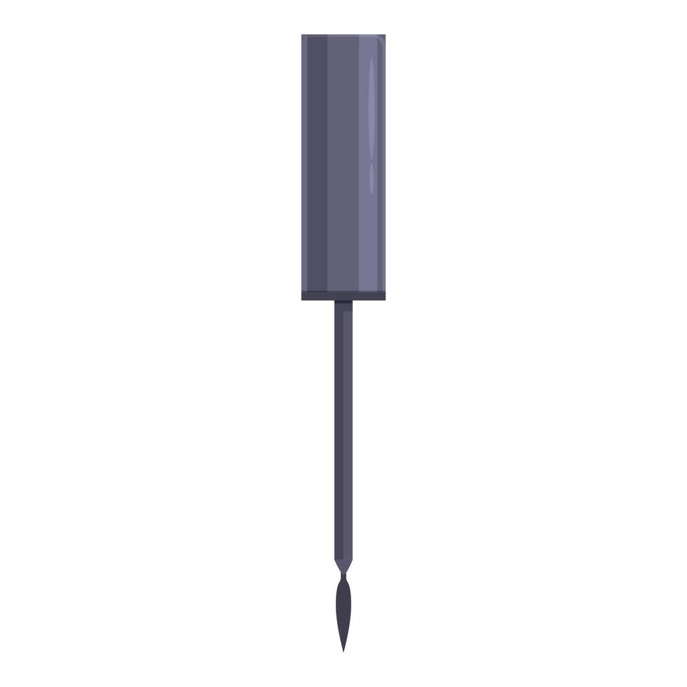 Closed bottle of nail polish with thin brush applicator for applying manicures and pedicures vector